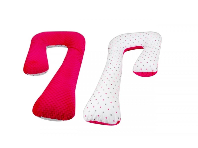  Coussin d'accouchement d'allaitement usages multiples étoiles grises et roses sur fond blanc  rose 42203326.8 - Conforama A