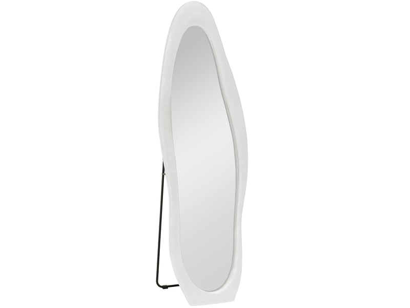  Miroir pleine longueur 50x160 cm, forme ondulée, verre, blanc  - Conforama A