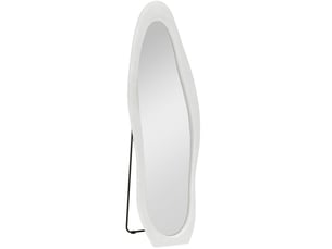 Miroir pleine longueur 50x160 cm, forme ondulée, verre, blanc