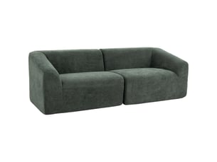 Canapé 3 places en chenille 225 cm, canapé salon rembourré moderne avec assise large, vert foncé, coussin à ressorts