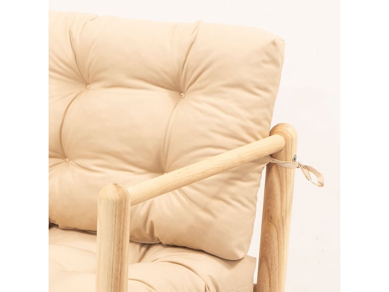 Ensemble salon de jardin en bois avec table basse elvar - crème - Conforama C