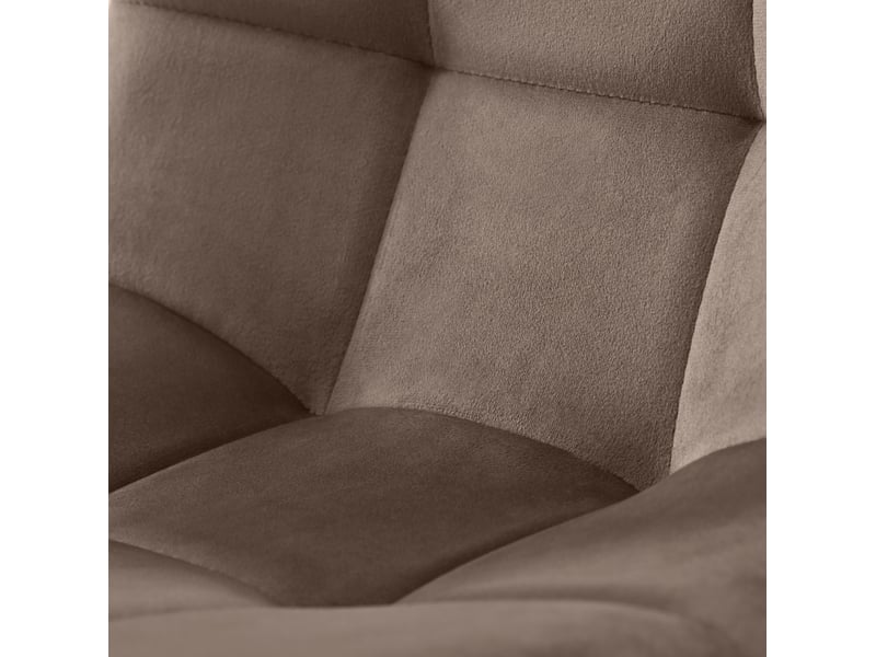  Ensemble table et 4 chaises en velours marron, plateau mdf blanc effet marbre, pieds métal noir pour repas  - Conforama D
