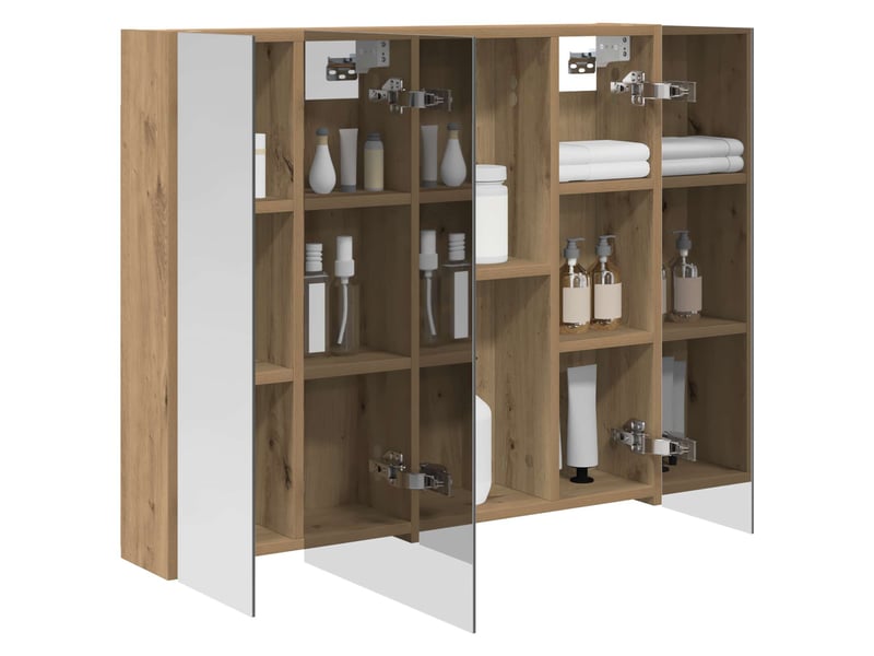  Amoire de salle de bain, meuble de salle de bain avec miroir chêne artisanal shl5902  - Conforama C