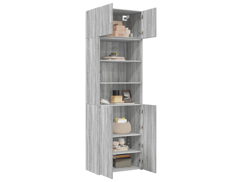  Buffet - armoire de rangement sonoma gris 70x42,5x225 cm  - Conforama C