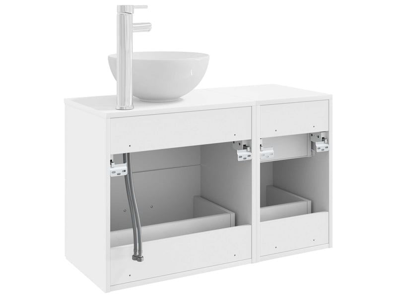  Ensemble de mobilier de salle de bain 2 pcs blanc shl7521  - Conforama E