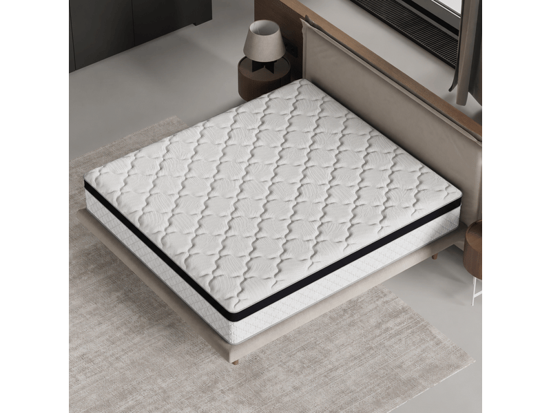  Matelas à ressorts ergonomique h3 avec soutien lombaire en tissu et métal blanc 160 × 200 × 25 cm  - Conforama C