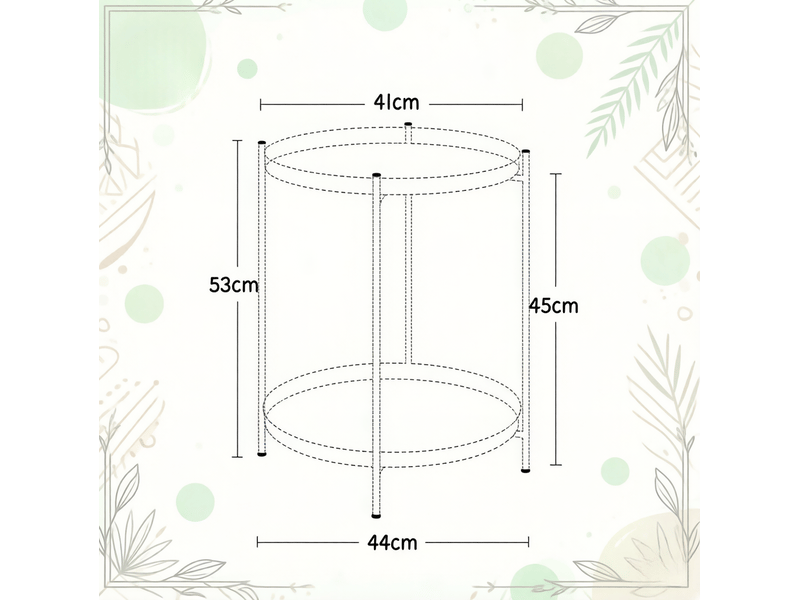  Table d'appoint ronde à 2 plateaux amovibles en métal gris clair, 44x44x53 cm  - Conforama E