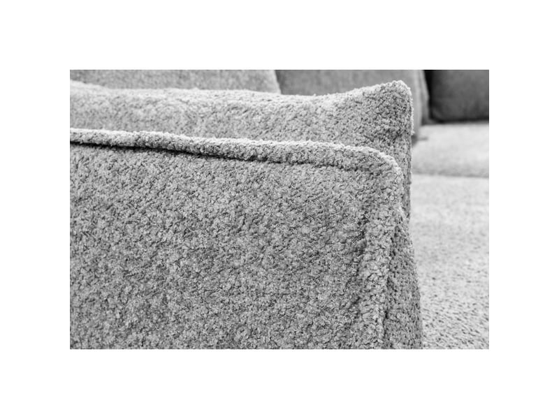  Canapé d'angle kalia – tissu bouclette gris – 4 places – angle droit  - Conforama D