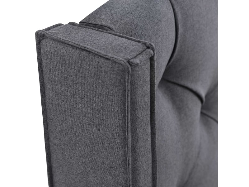  Lit coffre 90x200 cm avec matelas 25 cm, rangement hydraulique, sommier à lattes, tête de lit capitonnée, coton gris C-DEGAYUN - Conforama E