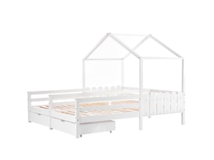 Lit cabane 90x200 cm SOGEU coloris blanc