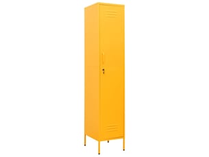 Armoire à casier, rangement de bureau jaune moutarde 35x46x180 cm acier