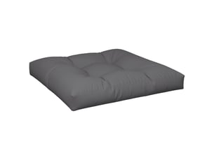 Coussin de palette, coussin de chaise, coussin de canapé anthracite 70x70x12 cm tissu cf55282