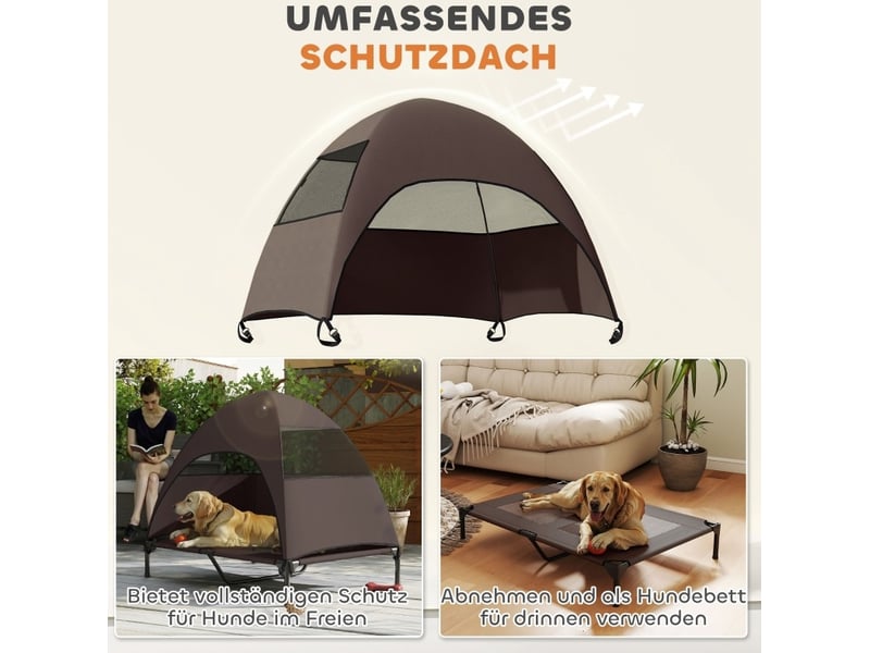  Lit surélevé  106 x 76 x 99 cm – café – toit amovible, couchage aéré et sac de transport  - Conforama E