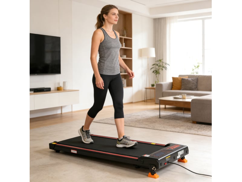  Tapis de marche 109,5x48,6x10,6 cm pliable métal noir  - Conforama B