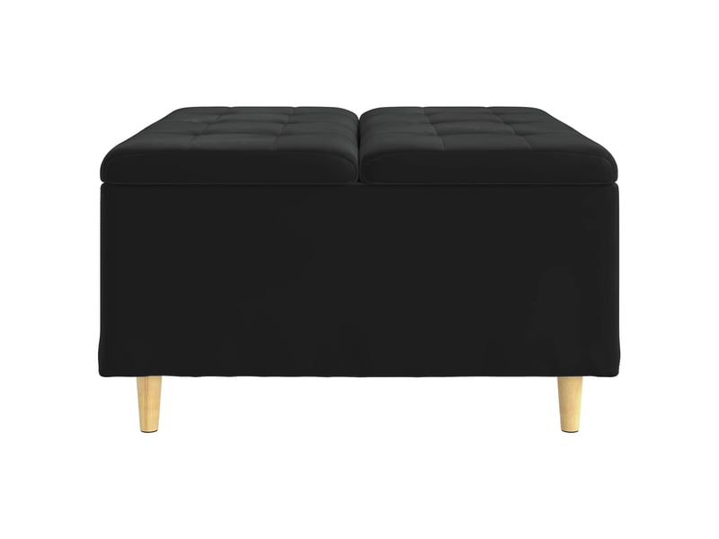  Ottoman, repose pied salon avec rangement noir 80x80x45 cm velours  - Conforama E