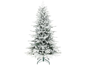 Sapin de noël artificiel floqué de neige 180 cm, arbre de noël avec 1815 branche, vert, support en métal pliable