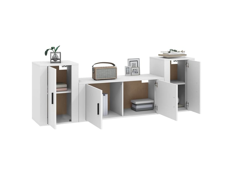  Ensemble de meubles tv 3 pcs blanc bois d'ingénierie shl90968  - Conforama C