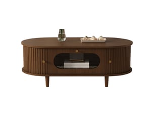 Table basse rectangulaire coloris bois foncé VLIVRA  - 50 cmx100 cm