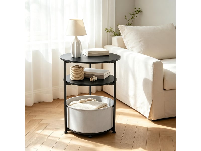  Table d’appoint ronde moderne, table de salon élégante, chevet et bout de canapé  - Conforama D