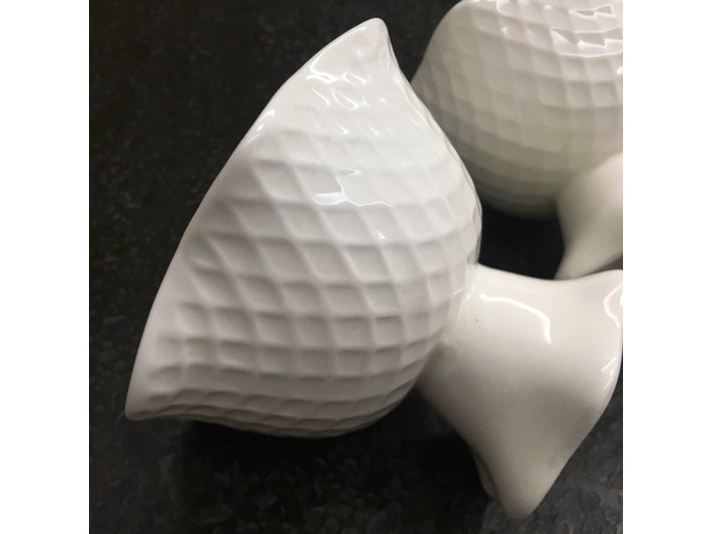  Coupe à glace en céramique, blanc avec pied et relief  - Conforama C