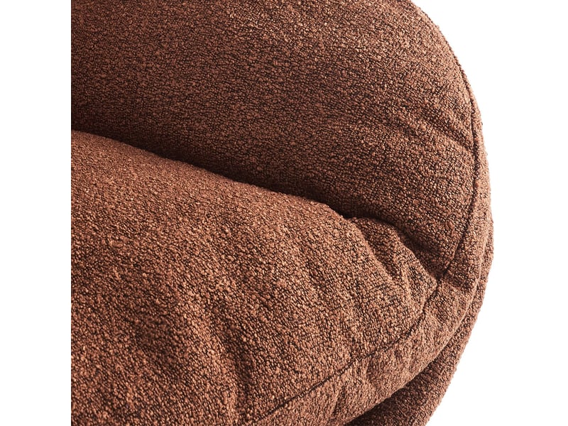  Fauteuil pivotant en tissu bouclé rouille et piètement chromé - oli Oli - Conforama E
