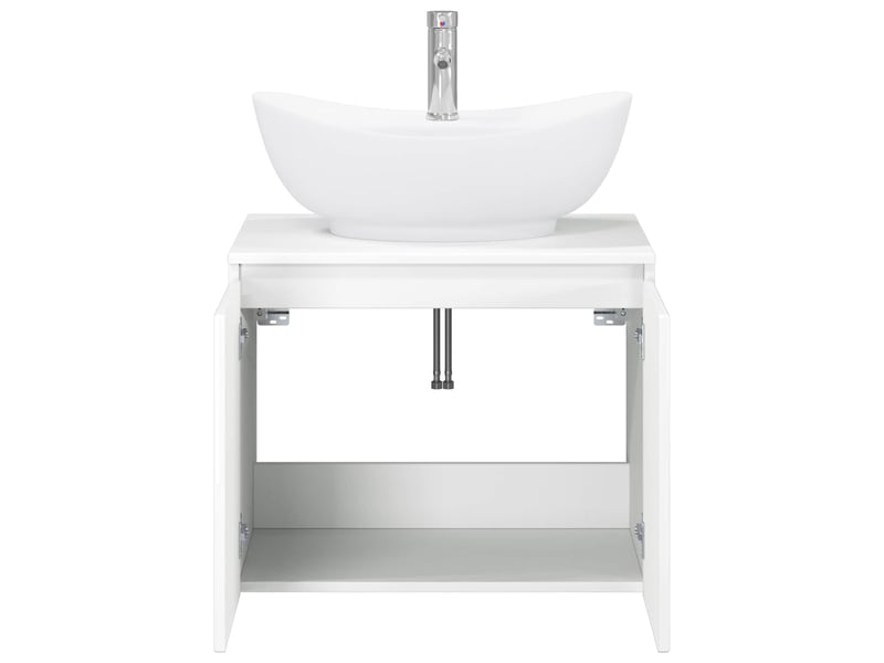  Ensemble de mobilier de salle de bain blanc brillant cf64593  - Conforama C
