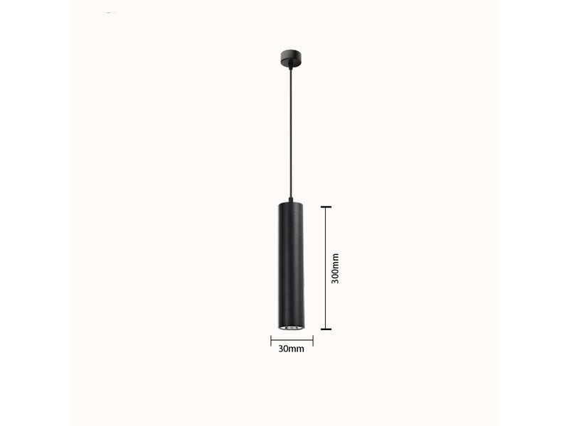  Lampe à suspension de 30 cm à cylindre noir 3000k lumière chaude  - Conforama B
