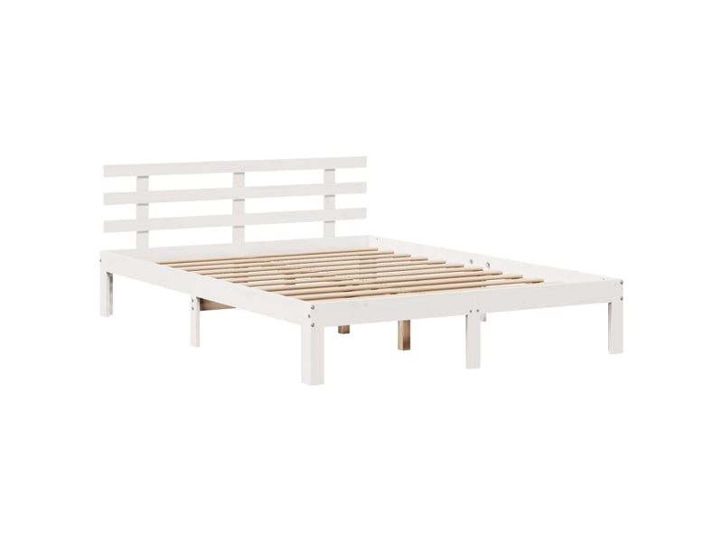  Lit double- lit adulte -  cadre de lit avec tête de lit sans matelas blanc 140x200 cm  - Conforama D