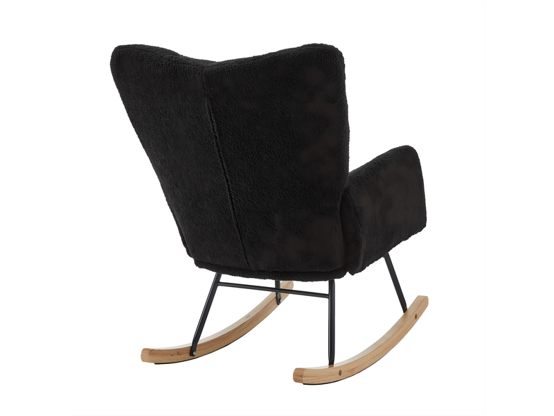 Fauteuil à bascule moderne, design scandinave, structure bois et métal, relax polyvalent - Conforama D