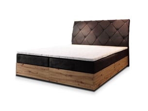 Lit avec rangement 180x200 cm <strong>MASSENO</strong> <strong></strong> coloris marron