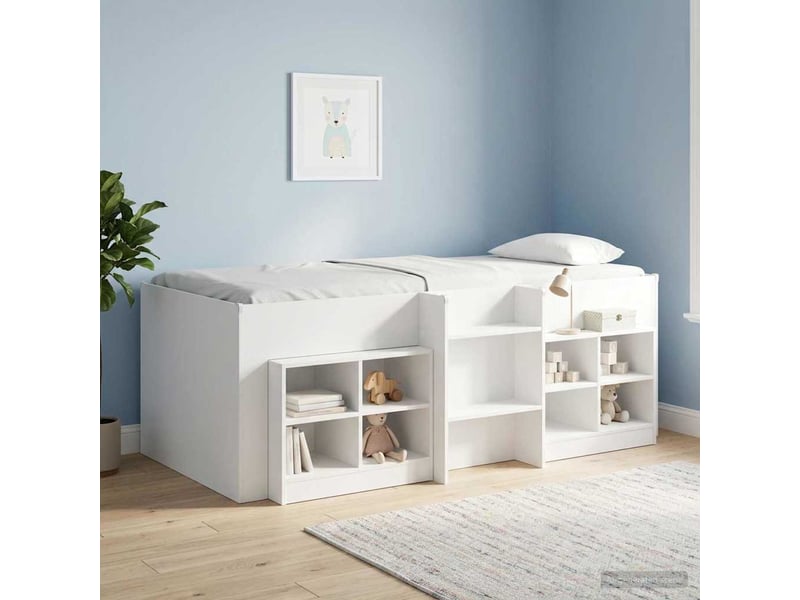 Cadre de lit élevé pour enfants - lit jeune blanc 80 x 200 cm - Conforama C