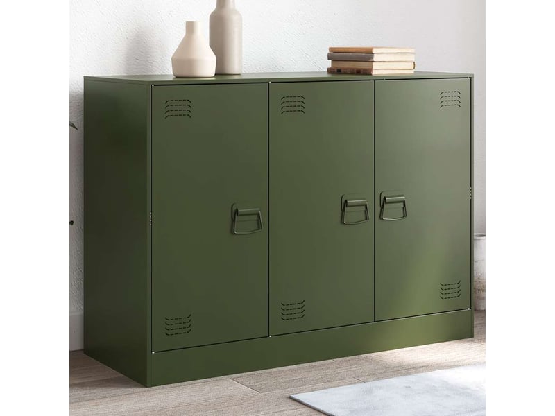  Buffet - bahut - meuble de rangement vert olive 99x39x73 cm acier  - Conforama B