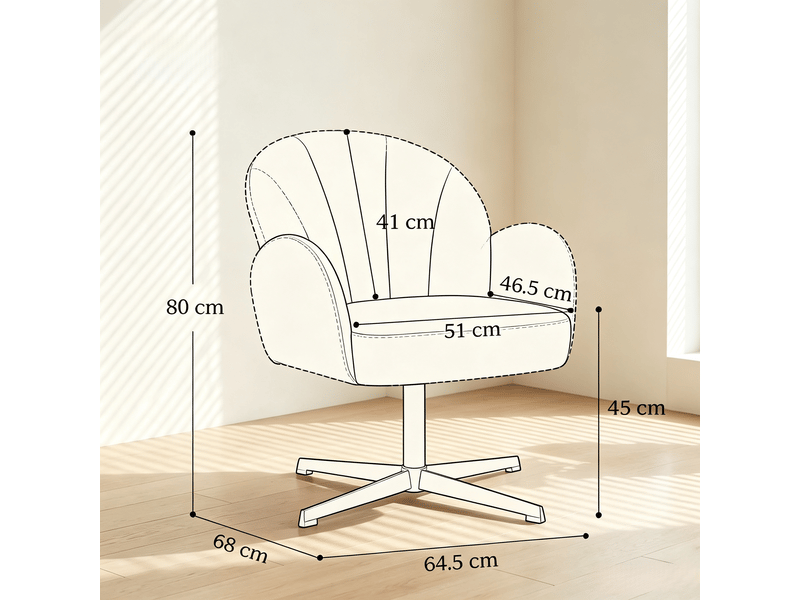  Fauteuil pivotant à 360° en velours beige et noir T5828P544434 - Conforama C
