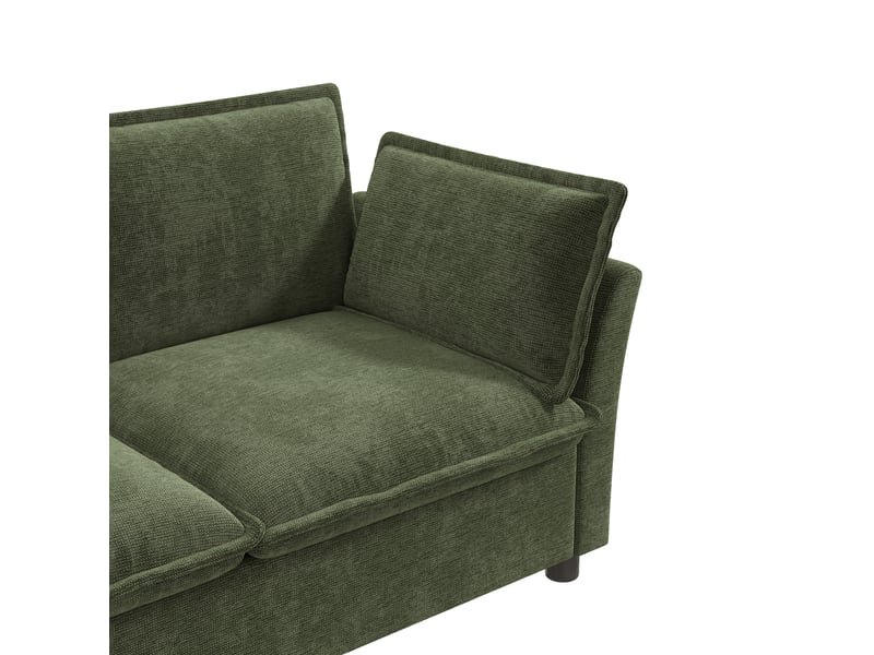  Canapé 2 places canapé nuage avec assise épaisse, 2 coussins d’accoudoir, montage facile, revêtement en chenille, vert OPULERANE TRADING LTD - Conforama E