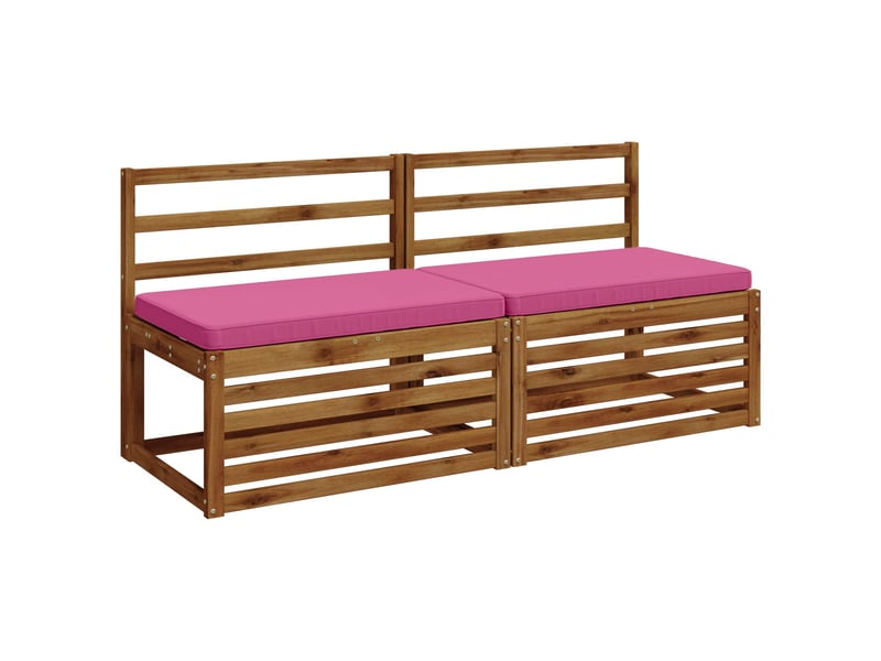 Lot de 2 coussins de banc, coussins d'assise vught 100 % polyester rose cf58058 - Conforama A