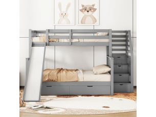 Lit superposé 90x200 cm SOGEU   coloris gris