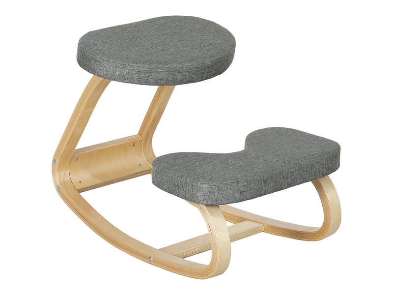  Chaise à genoux, tabouret ergonomique à genoux aspect lin, base en bois de bouleau pour soulager les douleurs cervicales  - Conforama A