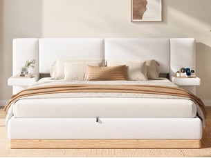 Lit coffre 180x200 cm LEYTN   coloris blanc