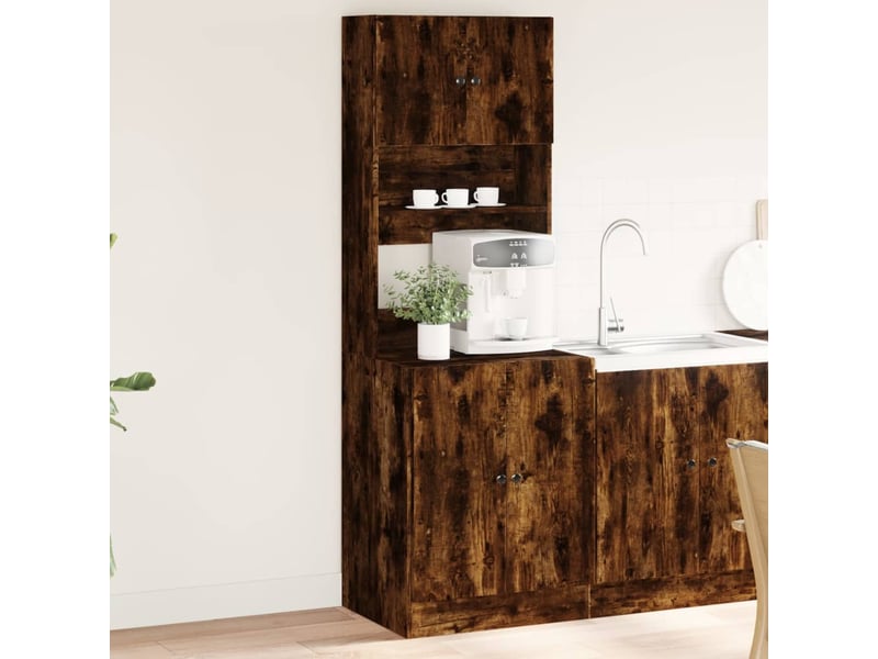  Meuble de rangement, armoire de cuisine chêne fumé 60x50x180cm bois d'ingénierie  - Conforama B