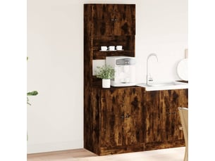 Meuble de rangement, armoire de cuisine chêne fumé 60x50x180cm bois d'ingénierie