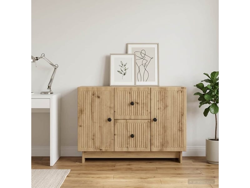 Buffet - bahut - meuble de rangement chêne artisanal 89 x 34,5 x 60 cm bois d'ingénierie - Conforama D