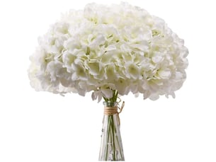 Fleur d'hortensia artificielle, bouquets d'hortensia en soie à tige longue et réaliste pour mariage, maison, hôtel, décoration de fête, composition florale (blanc)