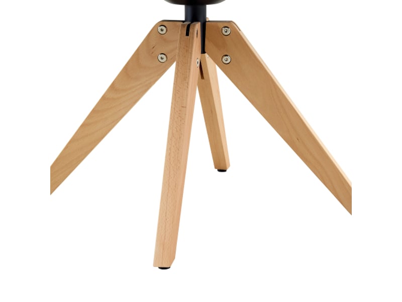 2 chaises pivotantes rétro luxe velours crème rayures verticales, pieds bois massif, 360°, salonsalle à mangerbureau - Conforama D