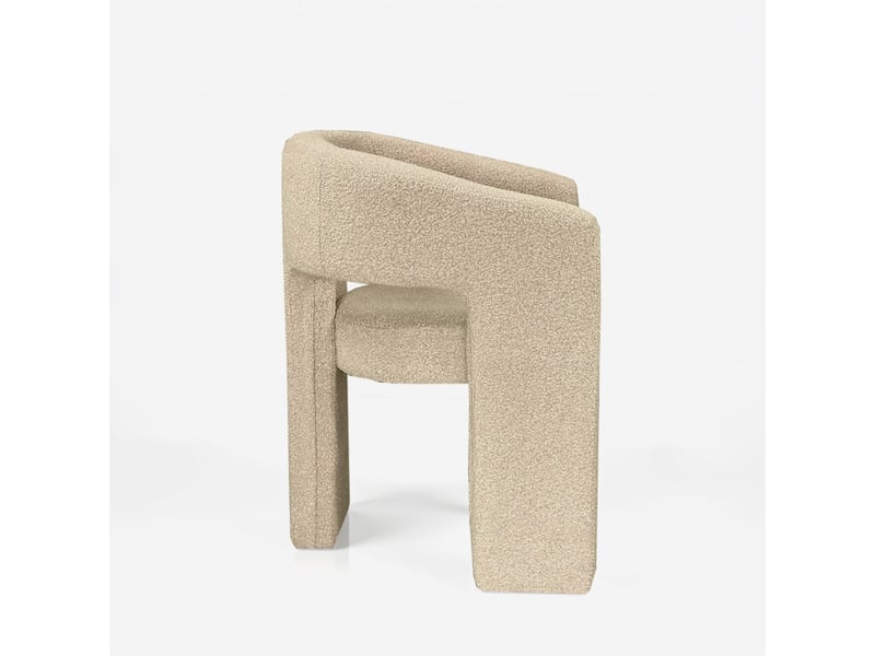  Fauteuil rembourré en tissu pour salon gianna - beige  - Conforama D