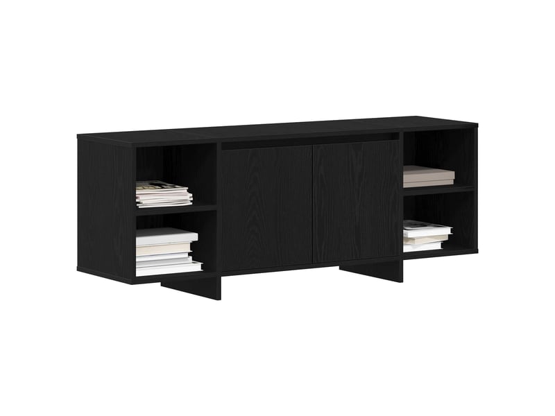  Meuble tv - banc tv - meuble de rangement 130 x 35 x 50 cm chêne noir bois d'ingénierie  - Conforama C