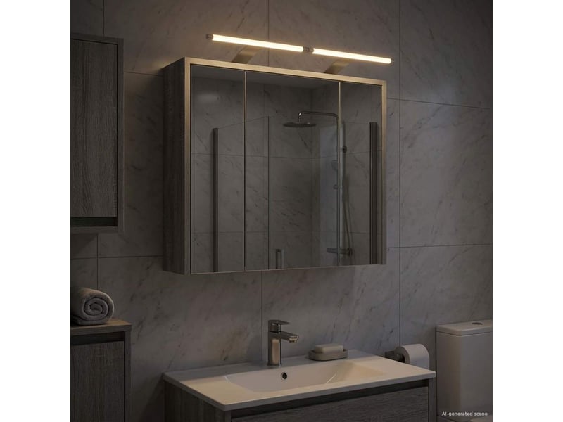  Armoire miroir de salle de bain, cabinet de salle de bain gris sonoma 63,5 x 16 x 62,5 cm cf65172  - Conforama B