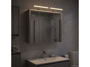 Armoire miroir de salle de bain, cabinet de salle de bain gris sonoma 63,5 x 16 x 62,5 cm cf65172