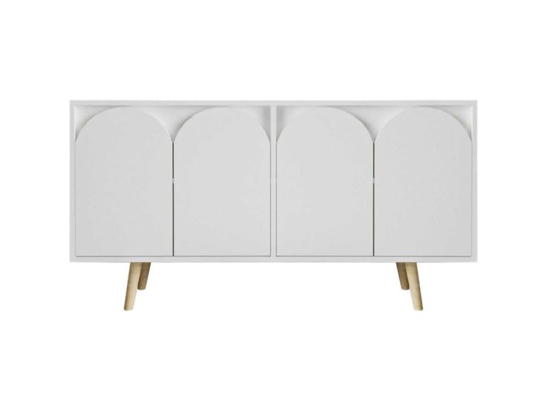  Buffet 4 portes en aggloméré venezia blanc  - Conforama D