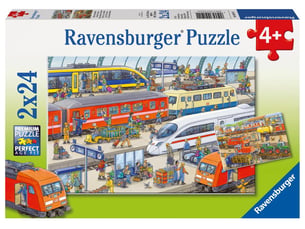 Puzzle 24 pièces- tumulte à la gare