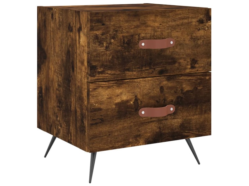 Lot de 2 tables de chevet - cabinet de chevet - table de nuit chêne fumé 40x35x47,5cm bois d’ingénierie  - Conforama D